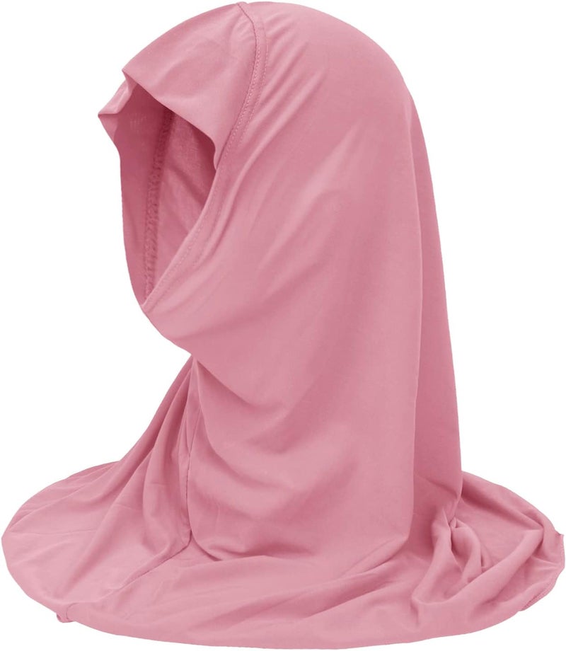 NICEYST Girls Instant Hijab Muslim Arab Scarf Shawls Neck Wrap Kids Islamic Solid Color Headscarf Turban for 7-12 Years Old - Image 3